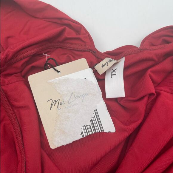 MEI L’ANGE Swimsuit One Piece Red Eve Bow Tie Swim Beach NWT Extra Large - Picture 5 of 13
